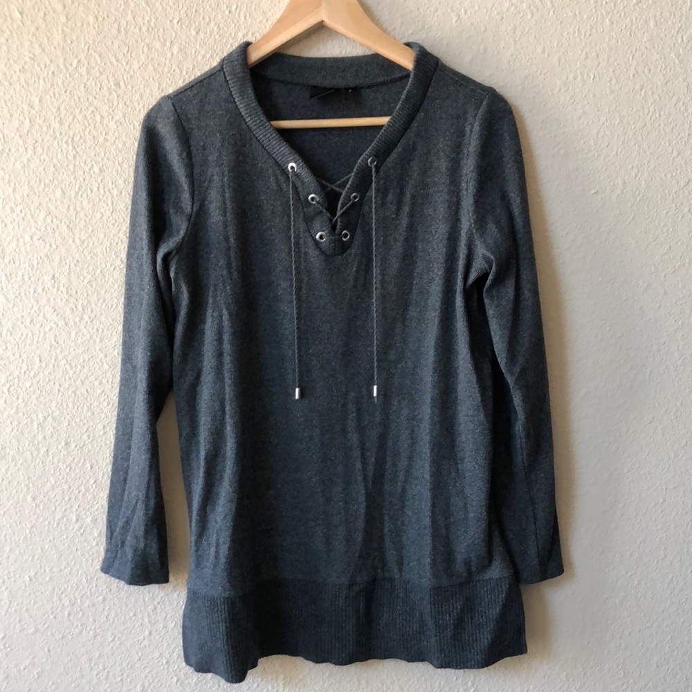 Lace-Up Tunic Sweater Size M